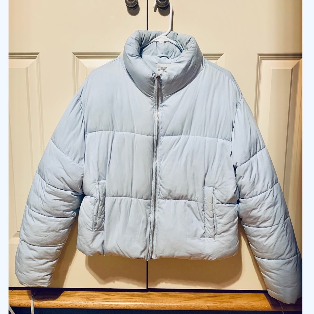 Urban Outfitters Light Blue Puffer Coat